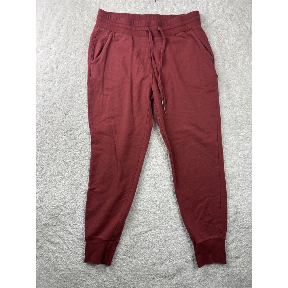 Daily Ritual Joggers Women's M Red Elastic Waist Cotton Blend Comfy Lounge Pants